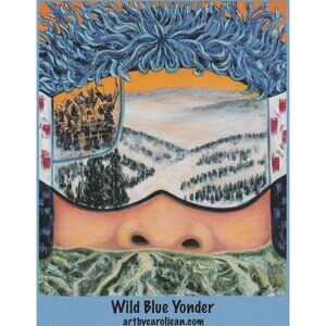 Wild Blue Yonder Art Print 4x5 Card Steamboat Springs Co Skiing Carol Jean